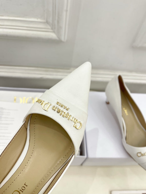 CD 25 Pump High Heels White Calfskin 307421