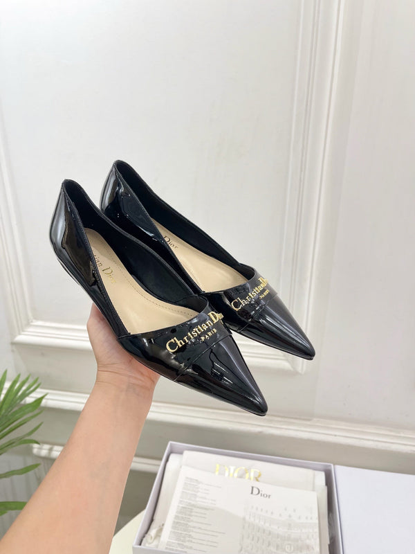 CD 25 Pump Flat Black Patent Leather 307412