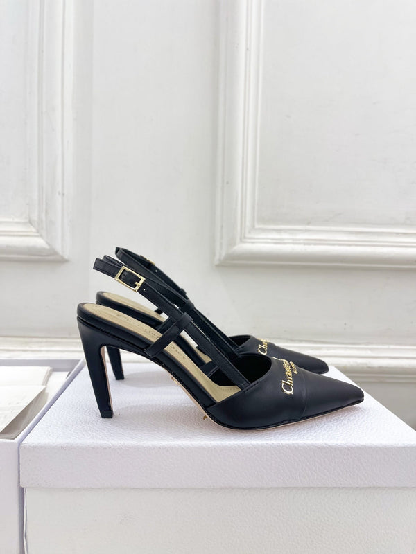 CD 25 Slingback Heel Black Leather 307431