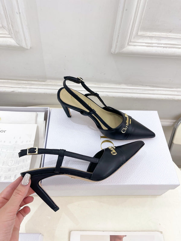 CD 25 Slingback Heel Black Leather 307431
