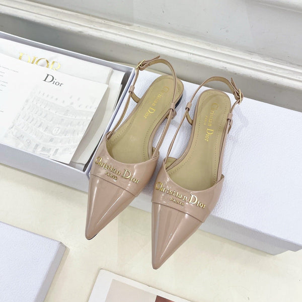 CD 25 Slingback Flat Nude Pink Patent Leather 307440