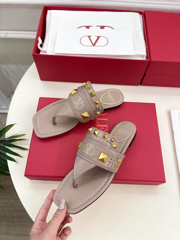 Plaster Caster Buffalo Thong Sandal Rose Cannelle Calfskin And Cowhide 307476