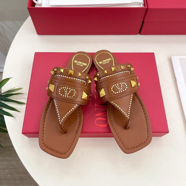 Plaster Caster Buffalo Thong Sandal Tan Calfskin And Cowhide 307477