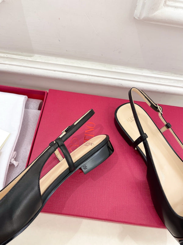Valet Du Roi Slingback Pumps 20mm Black Brown Goatskin 307481