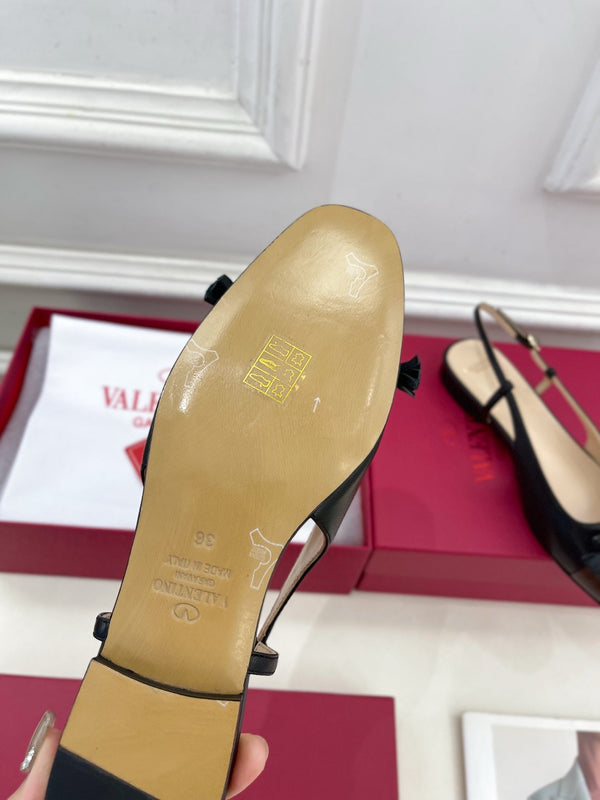 Valet Du Roi Slingback Pumps 20mm Black Brown Goatskin 307481