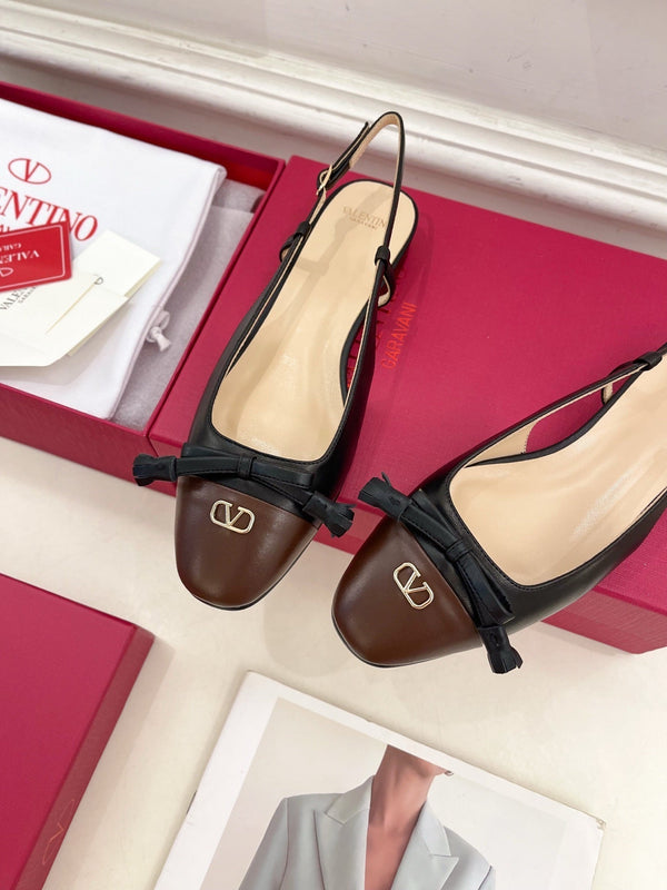 Valet Du Roi Slingback Pumps 20mm Black Brown Goatskin 307481