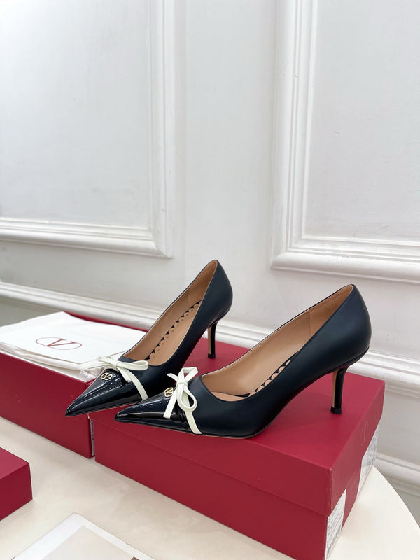 VT 25 Bepointy Pump 8cm Nero Pelle di Agnello 325520