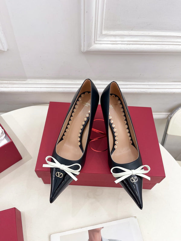 VT 25 Bepointy Pump 8cm Nero Pelle di Agnello 325520