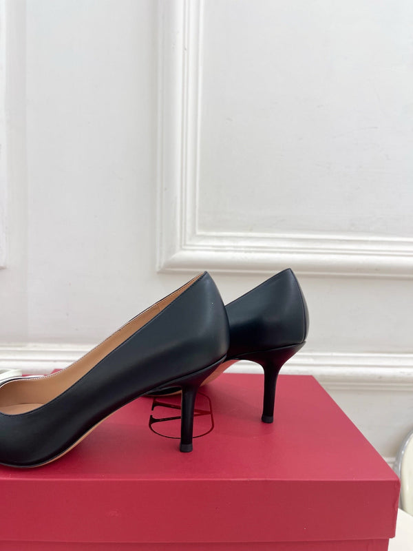 VT 25 Bepointy Pump 8cm Nero Pelle di Agnello 325520