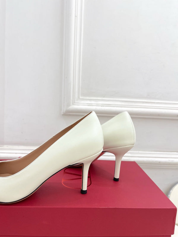 VT 25 Bepointy Pump 4.5cm White Brown Lambskin 325524