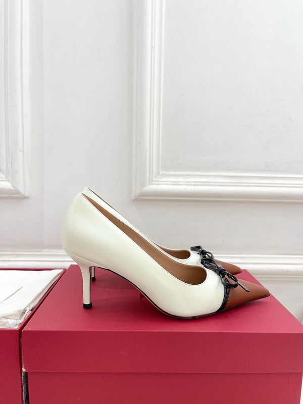 VT 25 Bepointy Pump 4.5cm White Brown Lambskin 325524