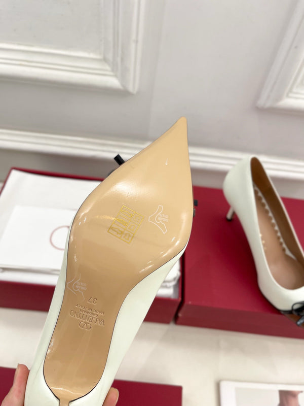 VT 25 Bepointy Pump 4.5cm White Brown Lambskin 325524