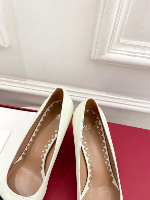 VT 25 Bepointy Pump 4.5cm White Brown Lambskin 325524