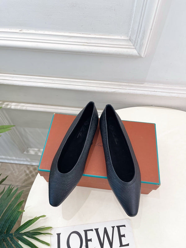 LP 26SS Ballerines en Serpent Noir 587579