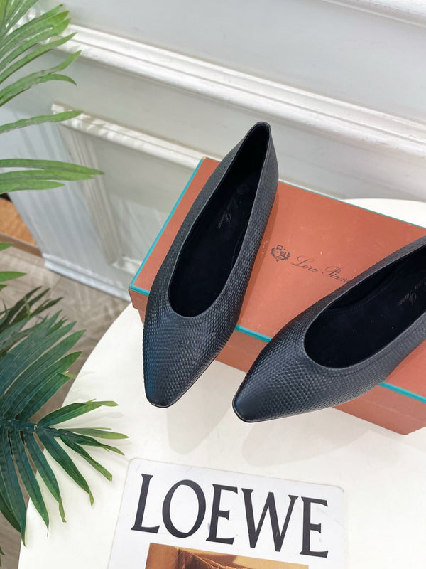LP 26SS Ballerines en Serpent Noir 587579