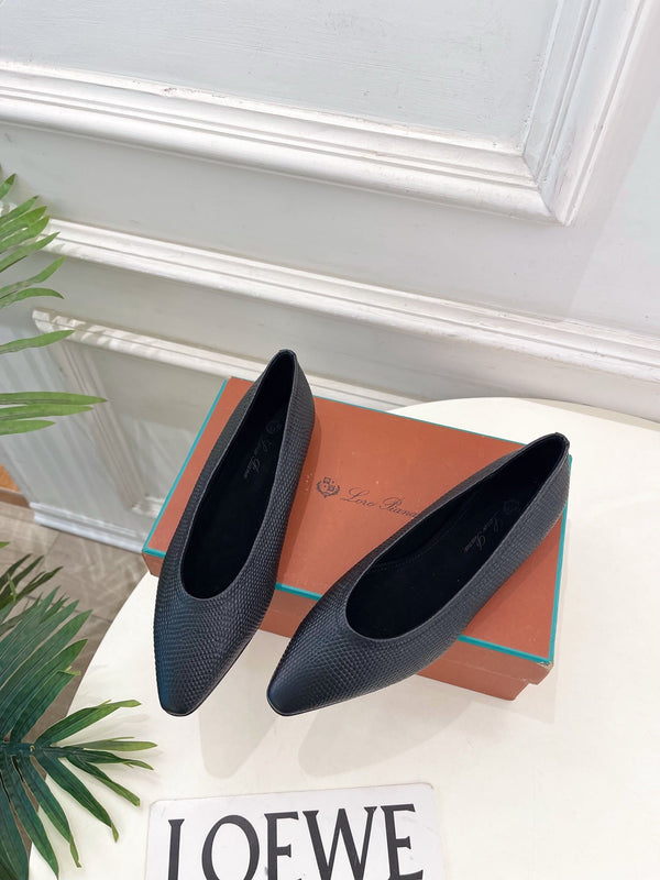LP 26SS Ballerines en Serpent Noir 587579