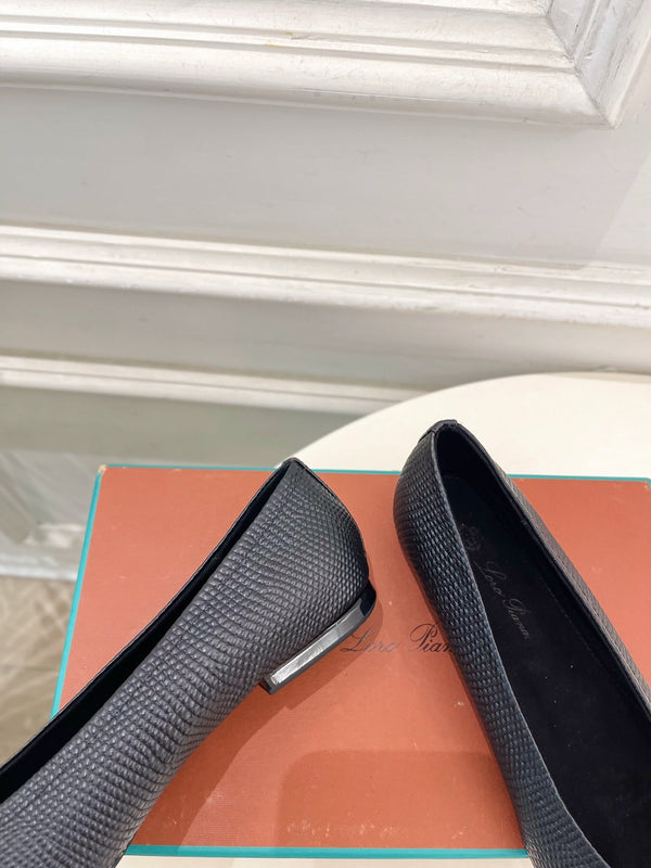 LP 26SS Ballerines en Serpent Noir 587579