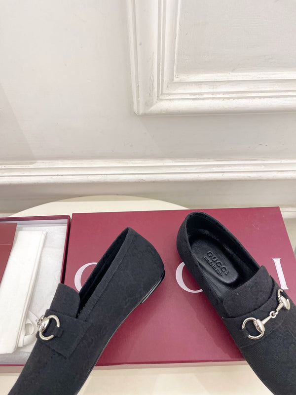 GG 26s Loafer With Horsebit Black Canvas 640285