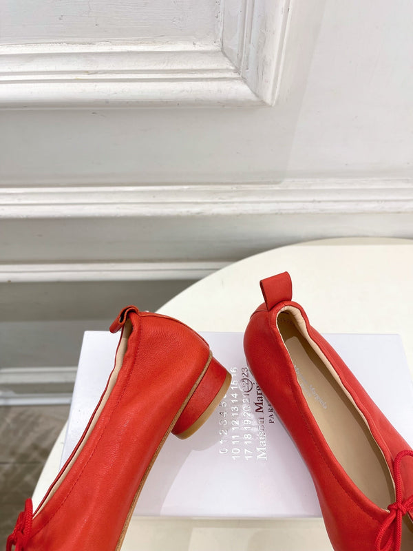 MM 26s Tabi Ballet Flats Red Lambskin 947490