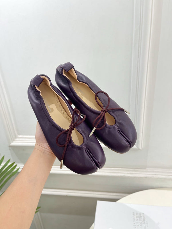 MM 26s Tabi Ballet Flats Plum Lambskin 947492