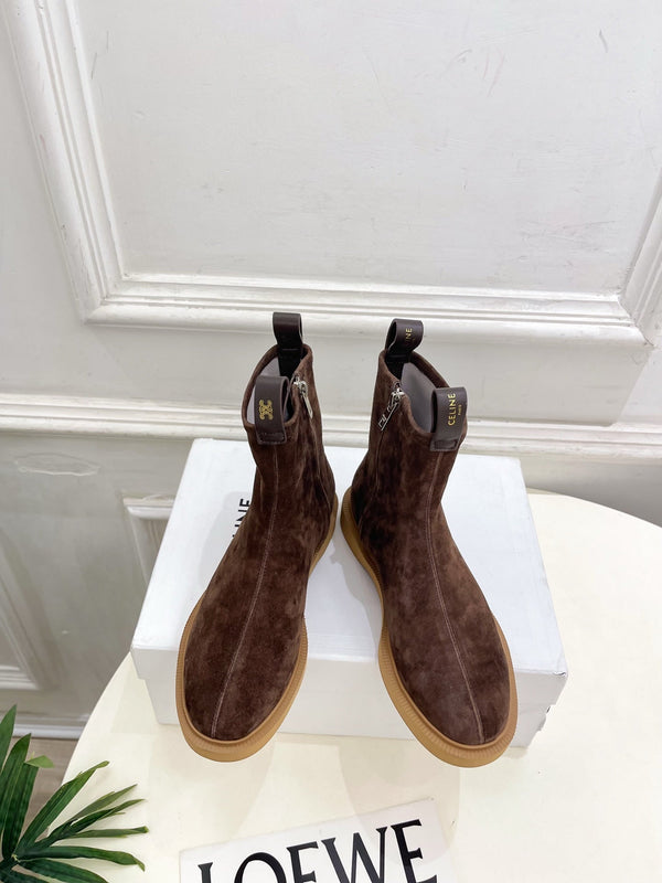 CE 26s Flow Zipped Ankle Boots Coffee Suede 947591