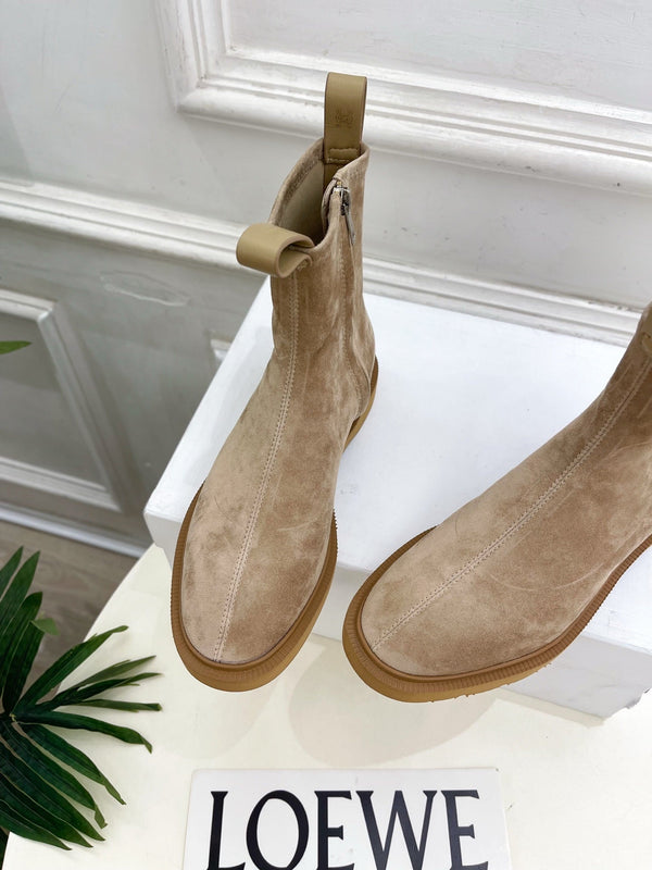 CE 26s Flow Zipped Ankle Boots Khaki Suede 947591