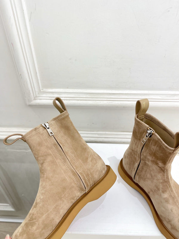 CE 26s Flow Zipped Ankle Boots Khaki Suede 947591