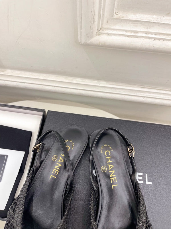 CC 26s Slingback Black Braided Raffia 946977