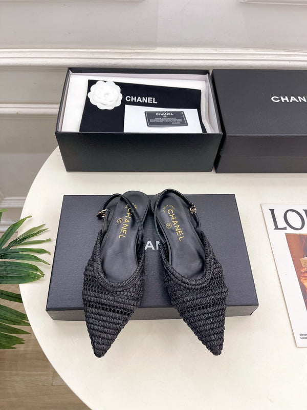CC 26s Slingback Black Braided Raffia 946977