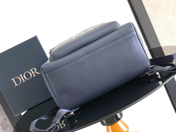 Zaino Dior Rider 2.0 con cerniera in pelle di vacchetta blu navy 336239