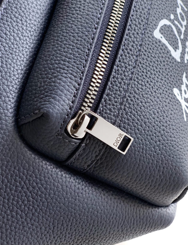 Sac banane zippé Dior Rider 2.0 en cuir de vachette bleu marine 336242