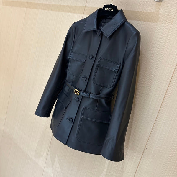Gucci Jacket Black Leather 276977