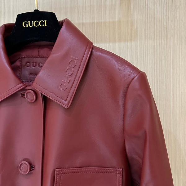 Gucci Jacket Red Leather 276984