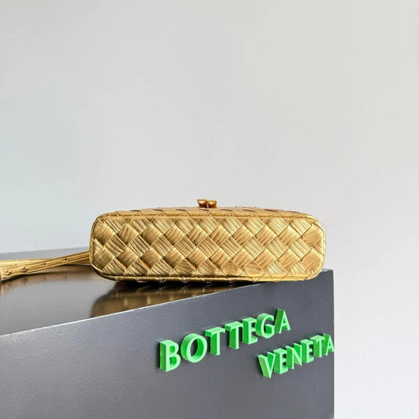 Bottega Veneta 2026 Bang Bang Vanity Case 22cm Cuir Lamé Or 137085