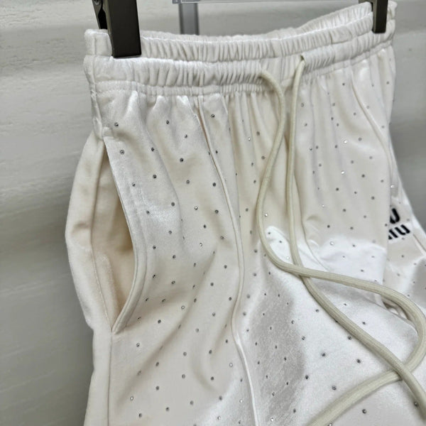 Miumiu 2026 Pantalon brodé de strass Soie Viscose 356809
