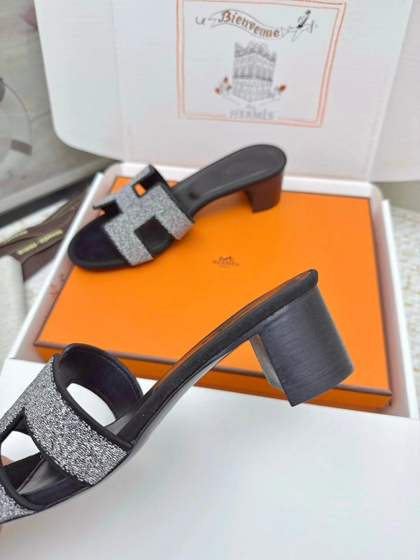 HM Sandales Oran 26ss 50 strass noirs cuir de vachette 625267