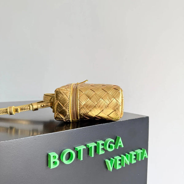 Bottega Veneta 2026 Bang Bang Vanity Case 22cm Cuir Lamé Or 137085