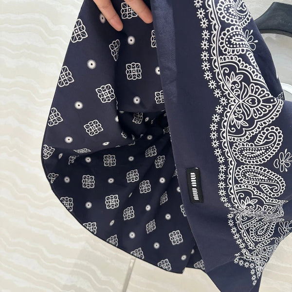 JUPE MI-LONGUE PLISSÉE BLEU NUIT MIUMIU