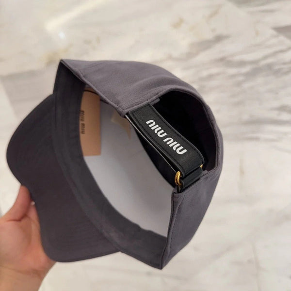 CAPPELLINO DA BASEBALL MM IN TESSUTO GRIGIO CON LOGO RICAMATO STILE 2