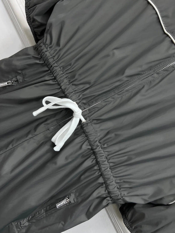 GIACCA CON CAPPUCCIO MIU 25S GRIGIA IN NYLON 263119