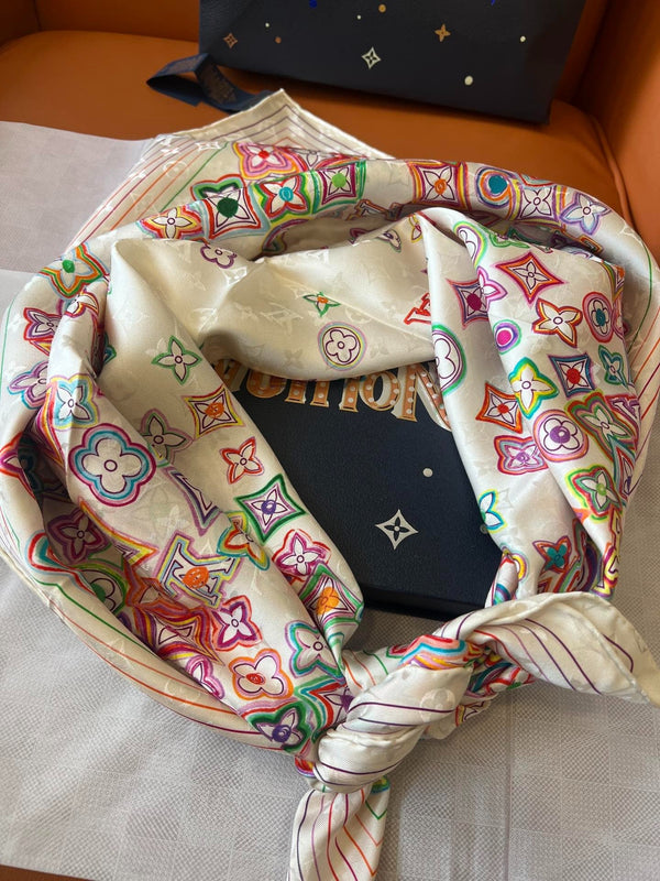 LV SCARF 90 CM IN SILK 715639