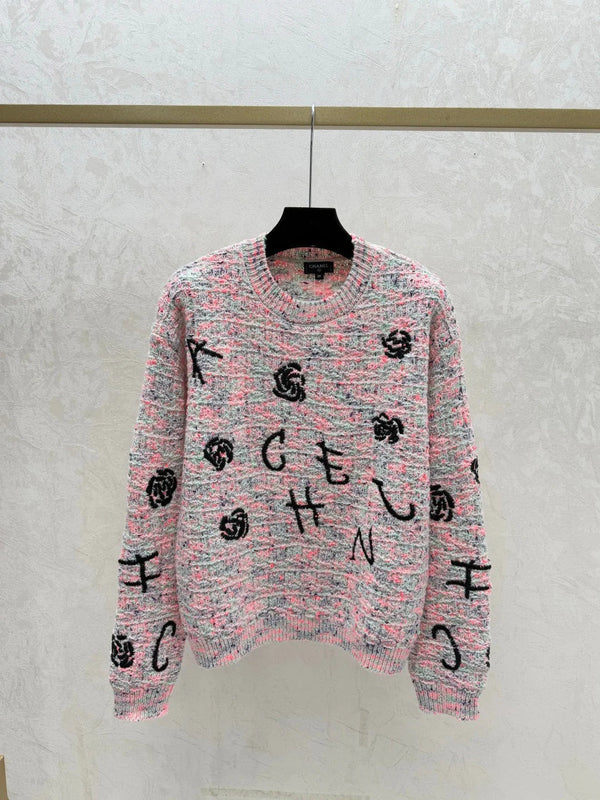 Pull en maille ras du cou avec logo brodé CC 26 Laine 809408