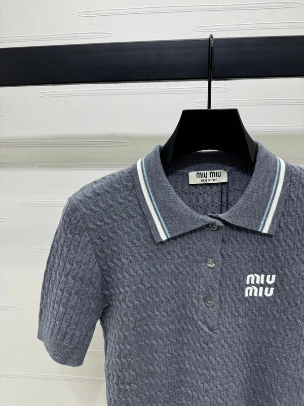 MIUMIU POLO IN MAGLIA BIANCA 274839