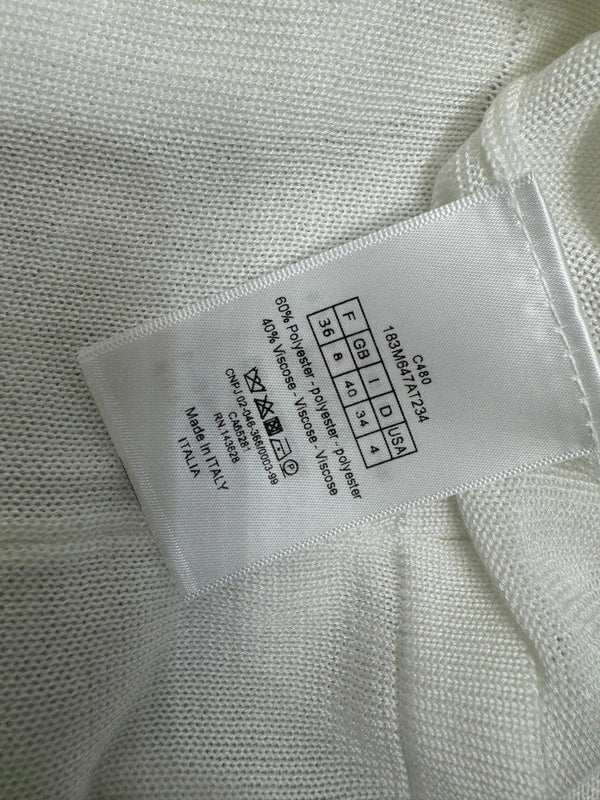 DIOR V-NECK KNITTED SHORT-SLEEVE T-SHIRT WHITE 274934