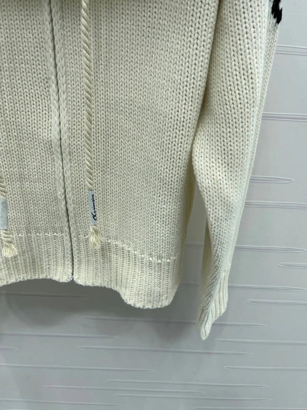 CELINE 25S HOODED CARDIGAN WITH FUR TRIM 0089