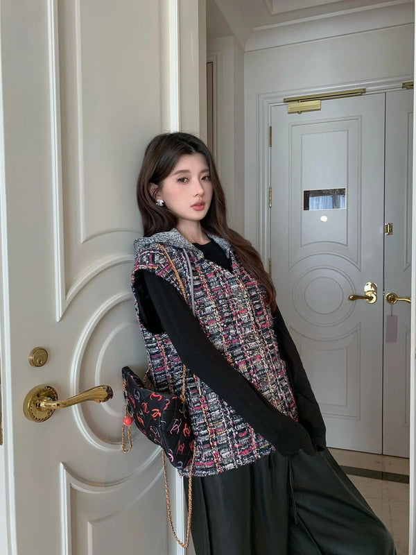 CHANEL 25S VESTE EN TWEED COL ROND STYLE 152