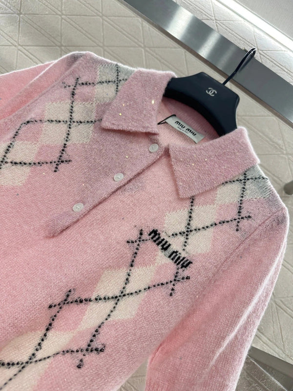 MIUMIU SHORT-SLEEVE KNIT TOP STYLE 24