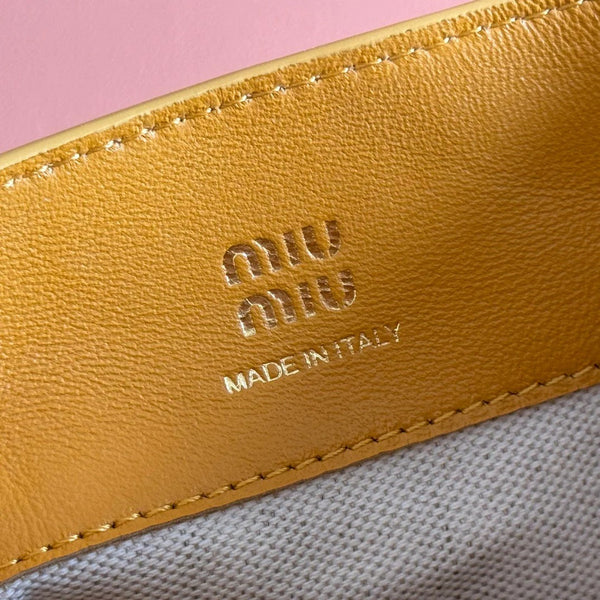 MINI TOTE BAG 17 MUSTARD YELLOW IN NAPPA CALFSKIN