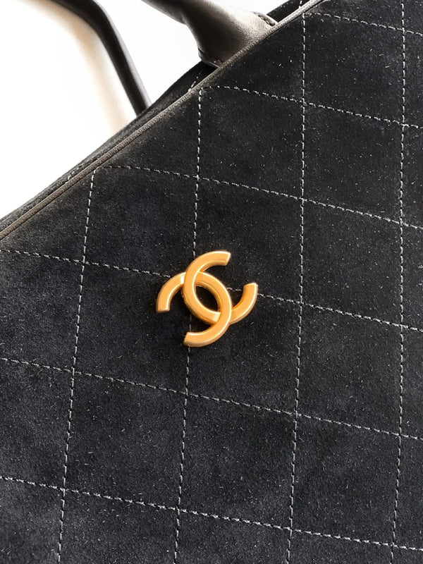 Chanel 2026 Boston Bag 41cm Black Suede