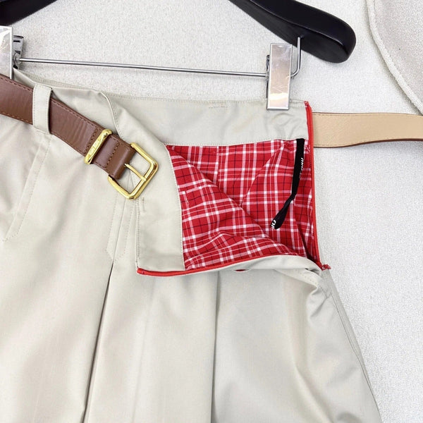 MIUMIU MIDI KHAKI SKIRT STYLE 73